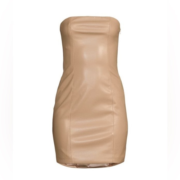 LBLC Vegan Leather strapless dress sz Small - Picture 5 of 11